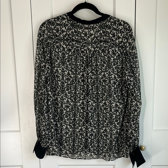 Tory Burch Jessica Black and White Demask/Paisley Silk Top | 8 - Picture 4 of 7